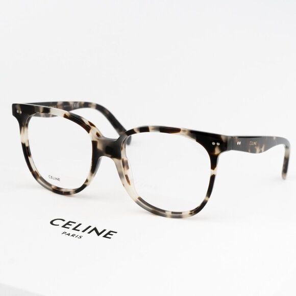 NEW Celine CL5010IN 055 White Vintage Havana Square Women Eyeglasses
